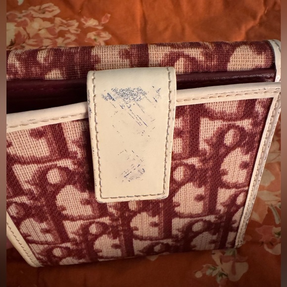 Christian Dior Small Wallet Number 2 Compact Maroon Patent Leather Vintage - Picture 7 of 11